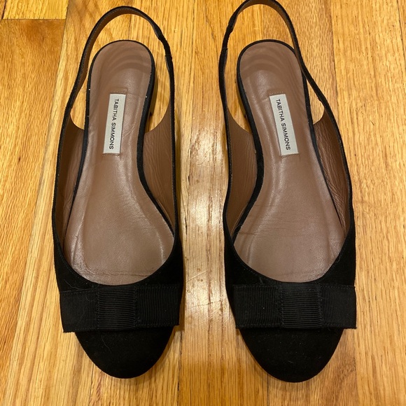 Tabitha Simmons Ingrid Black Suede Flats 38 - Picture 5 of 12